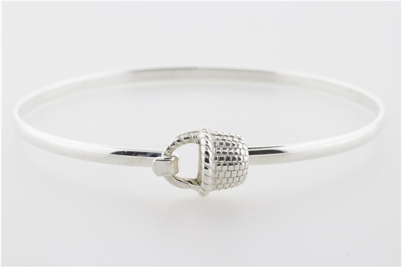 Nantucket Basket Sterling Silver Bangle Bracelet